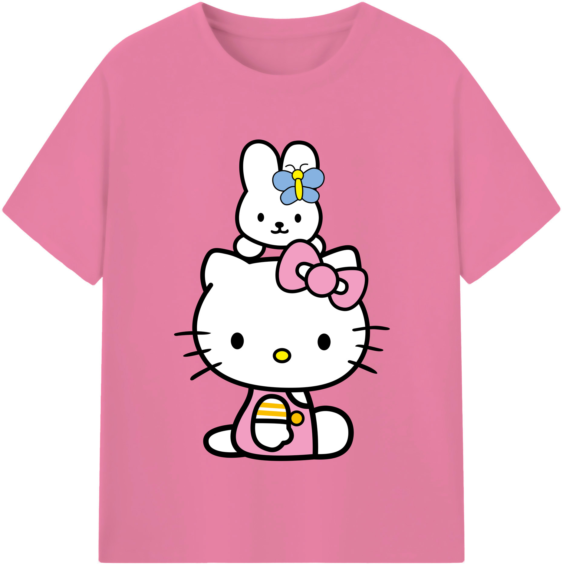（画像用） Hello Kitty ハローキティ 綿100％半袖Tシャツ（フロントプリント）